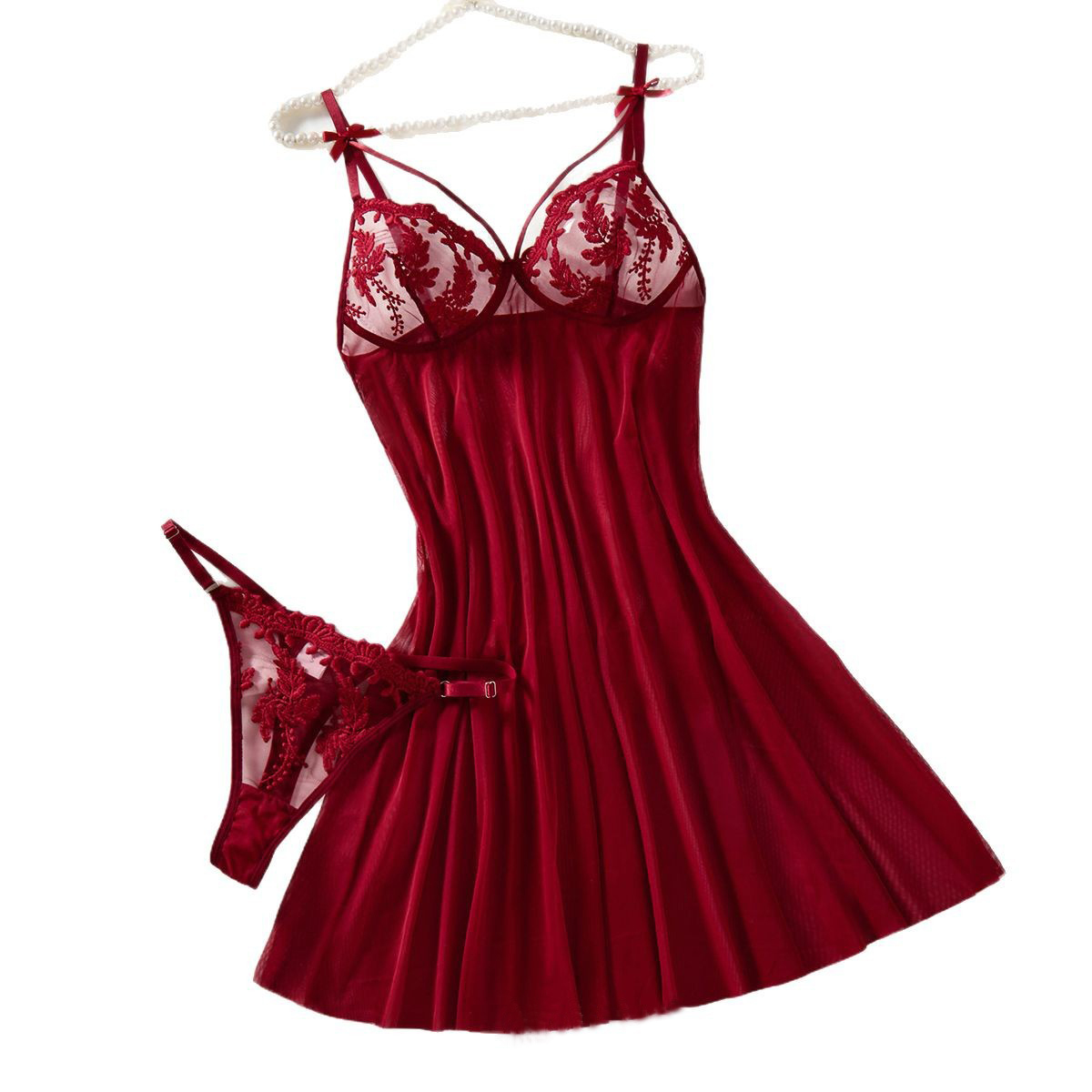 Wine & Beer Shop - Chemise de nuit semi-transparente de style