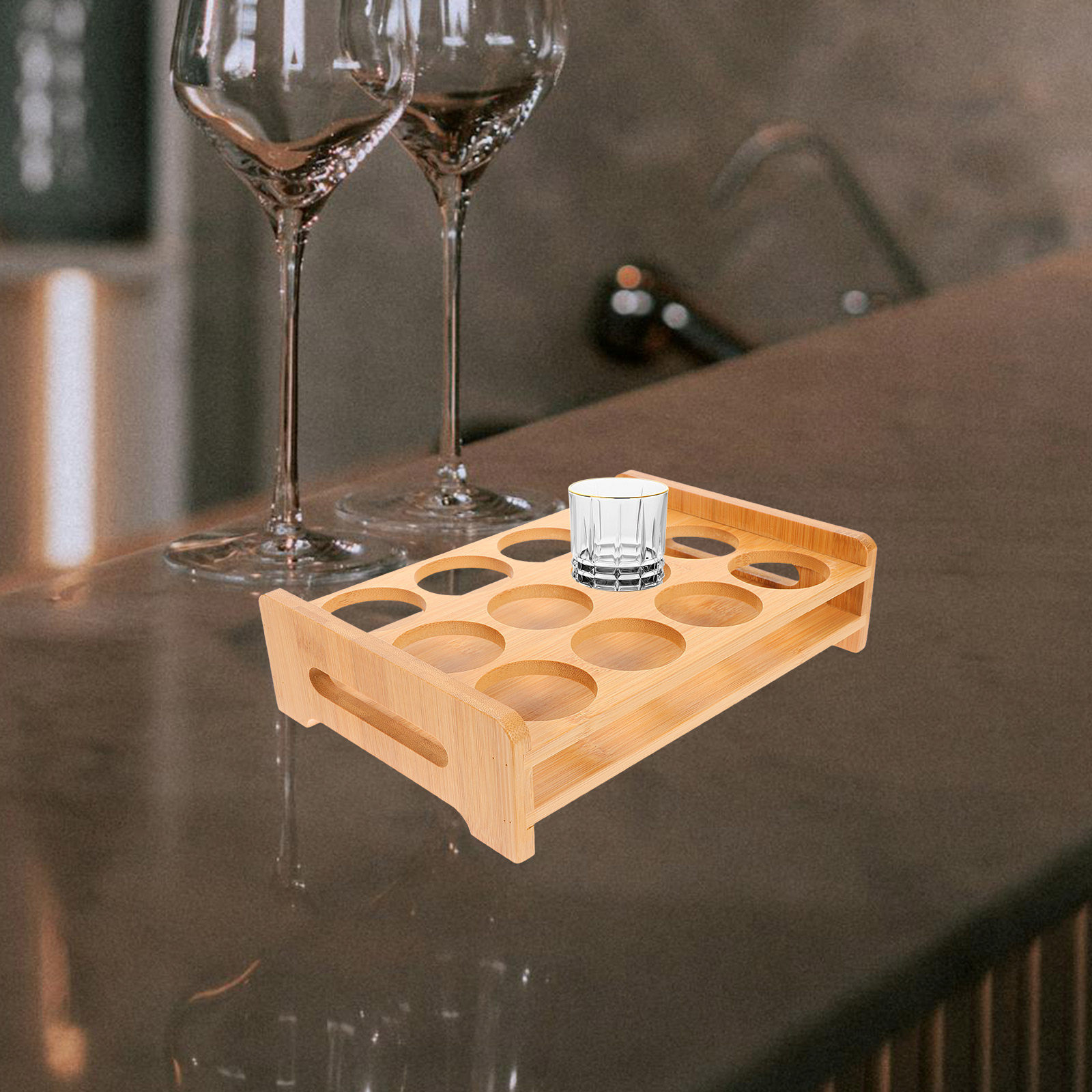 Wine Whiskey Beer - Support de Présentation Polyvalent pour Verres