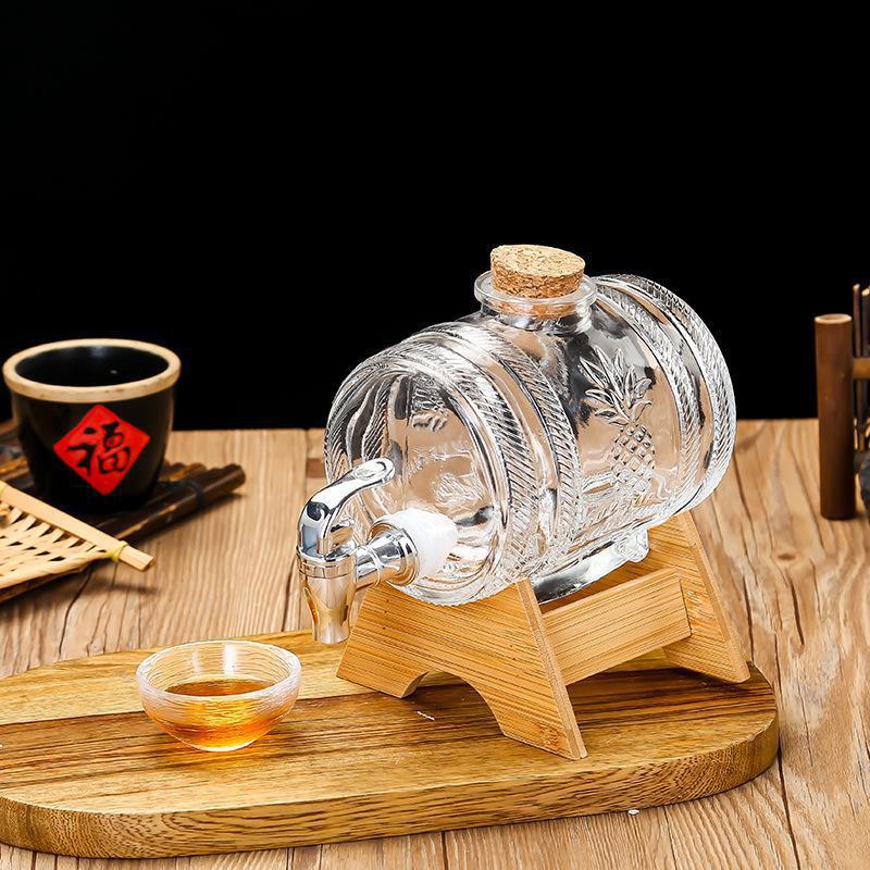 Wine Whiskey Beer - Baril de whisky en verre 1L,